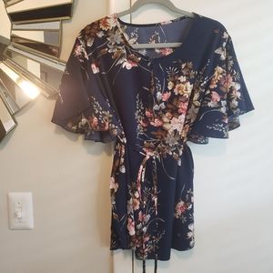 Floral Flutter Sleeve Top